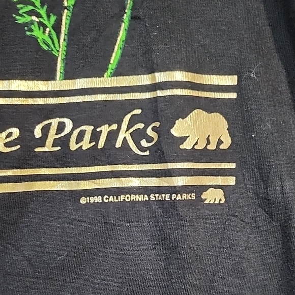 Mens Black Tee with Yellow Floral Design 1998 Vintage - Picture 3 of 4